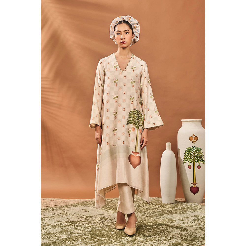 Masaba Beige Bloom Kurta with Pant (Set of 2)