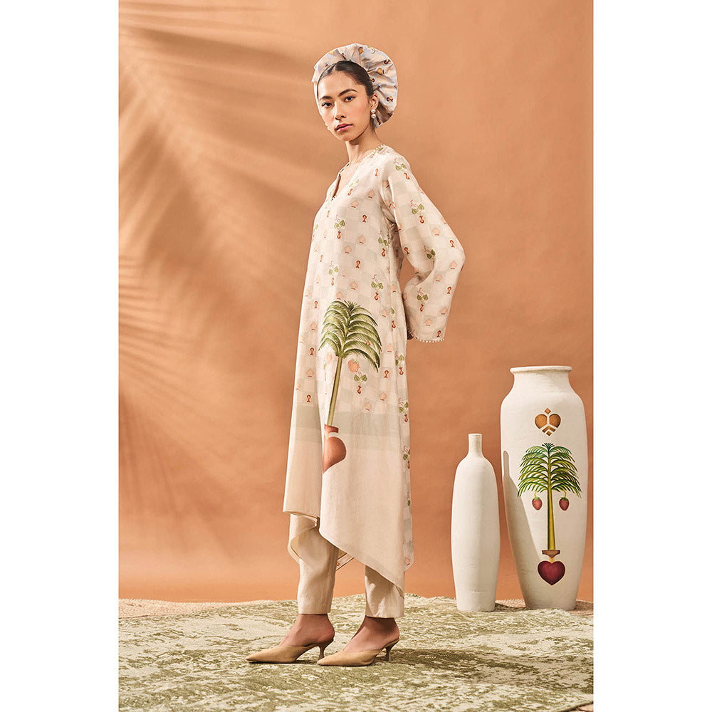 Masaba Beige Bloom Kurta with Pant (Set of 2)