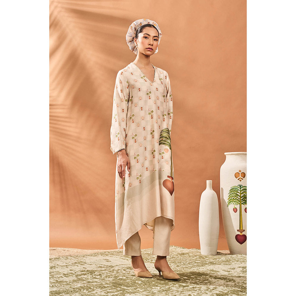 Masaba Beige Bloom Kurta with Pant (Set of 2)