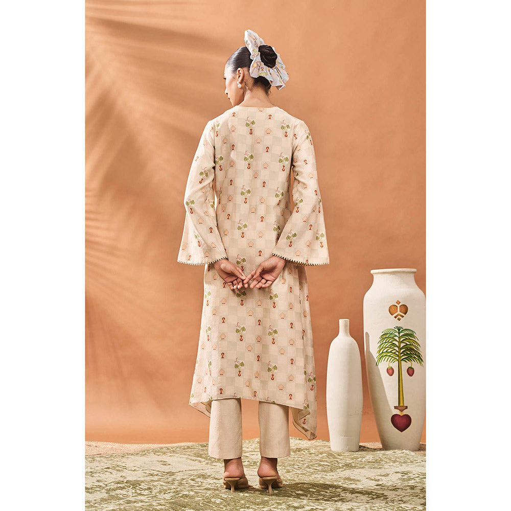 Masaba Beige Bloom Kurta with Pant (Set of 2)