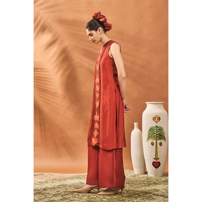Masaba Red Kurta with Palazzo (Set of 2)