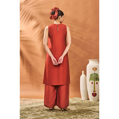 Masaba Red Kurta with Palazzo (Set of 2)