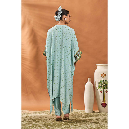 Masaba Blue Ace Of Spades Kaftan with Pant (Set of 2)