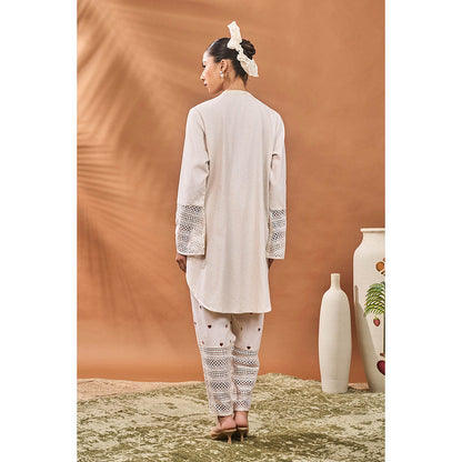 Masaba Ivory Blooming Board Tunic with Pant (Set of 2)