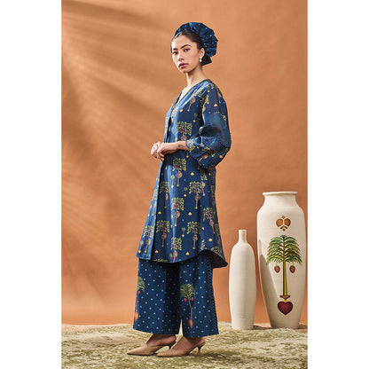 Masaba Blue Wilds Cape Kurta with Palazzo (Set of 2)