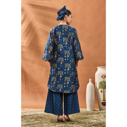 Masaba Blue Wilds Cape Kurta with Palazzo (Set of 2)
