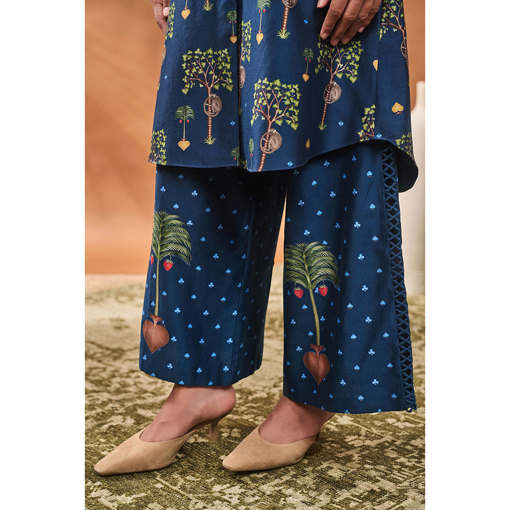 Masaba Blue Wilds Cape Kurta with Palazzo (Set of 2)