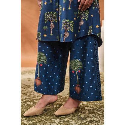 Masaba Blue Wilds Cape Kurta with Palazzo (Set of 2)