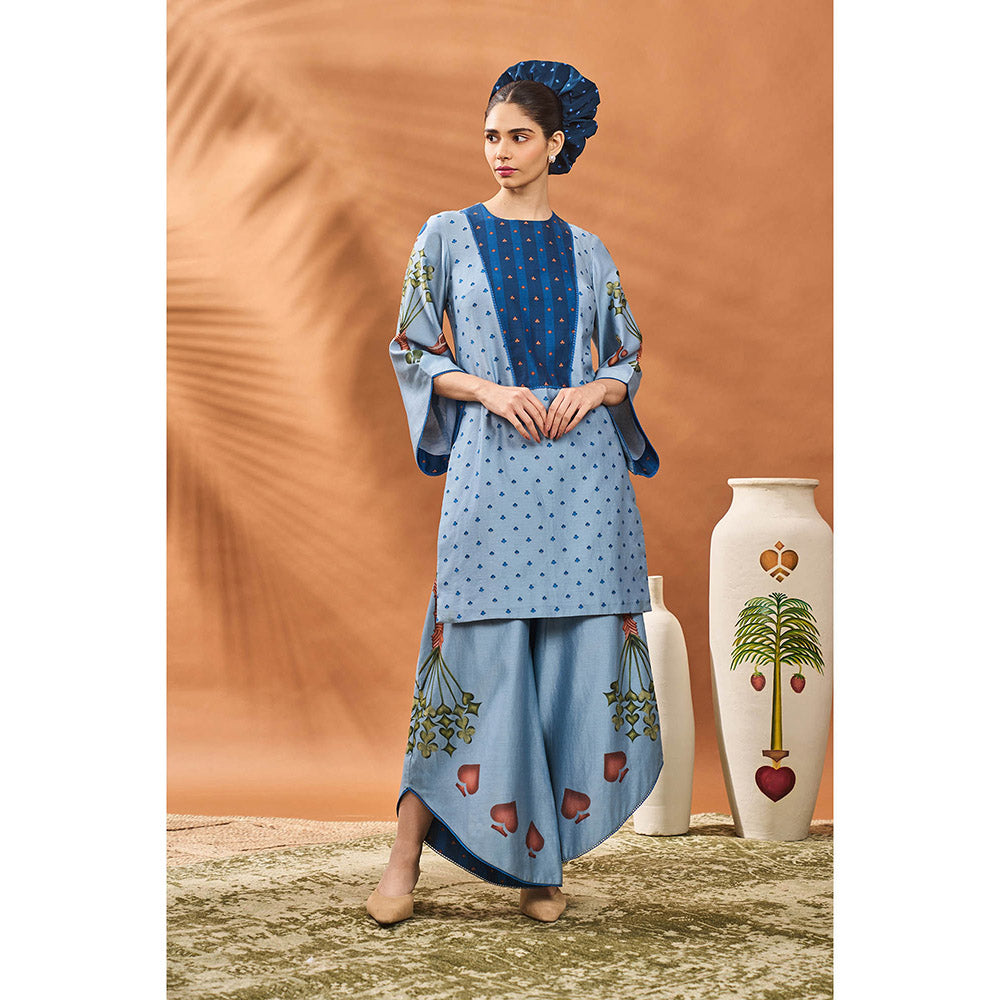 Masaba Powder Blue Spade Kurti with Palazzo (Set of 2)