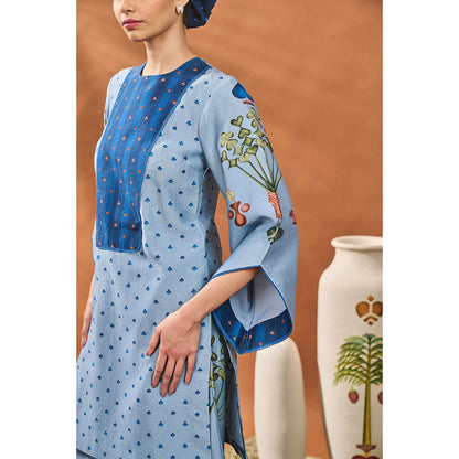 Masaba Powder Blue Spade Kurti with Palazzo (Set of 2)