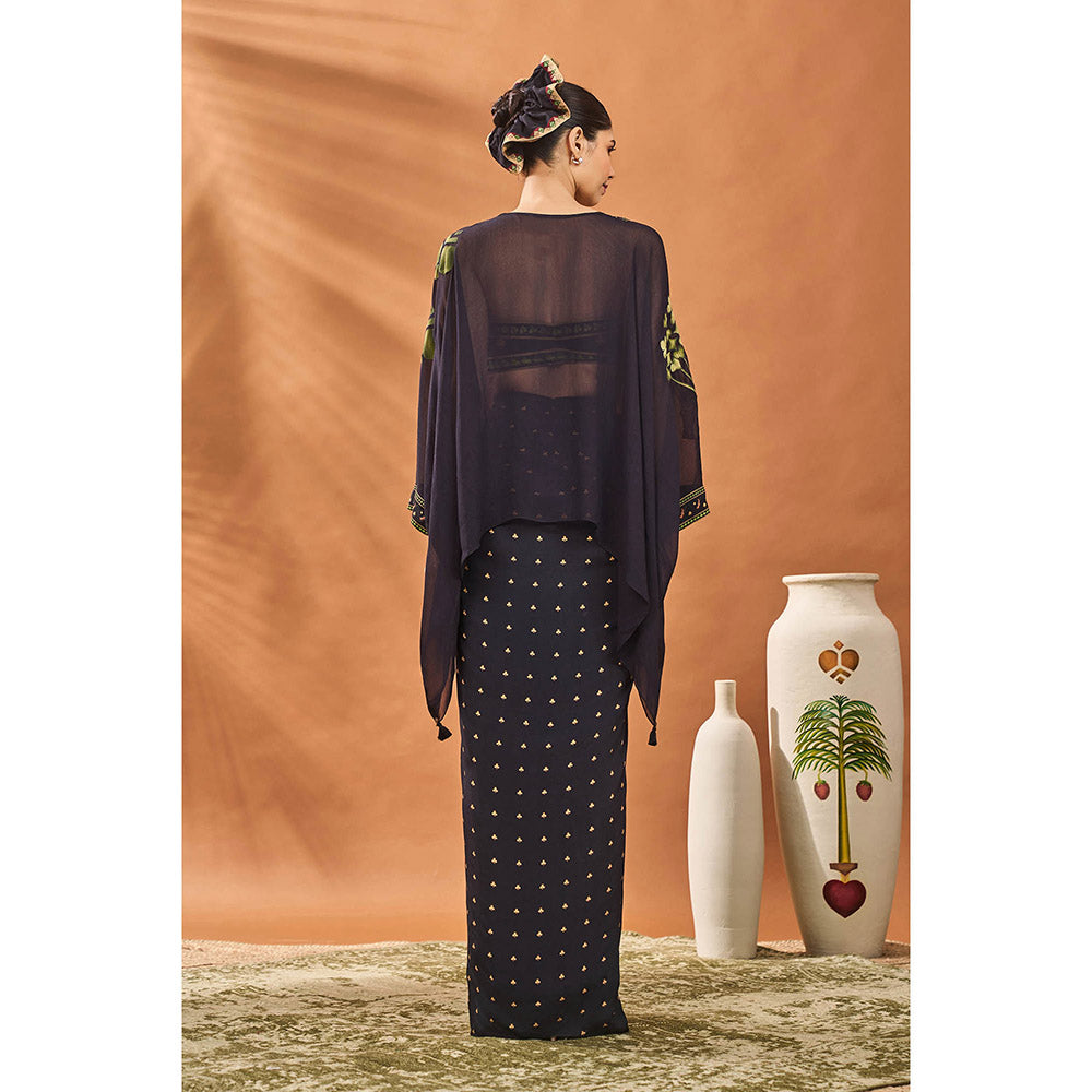 Masaba Black Bustier with Top and Skirt (Set of 3)