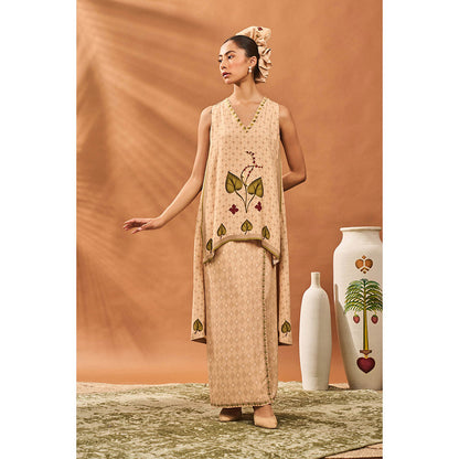Masaba Beige Kurta with Vashti Style Skirt (Set of 2)