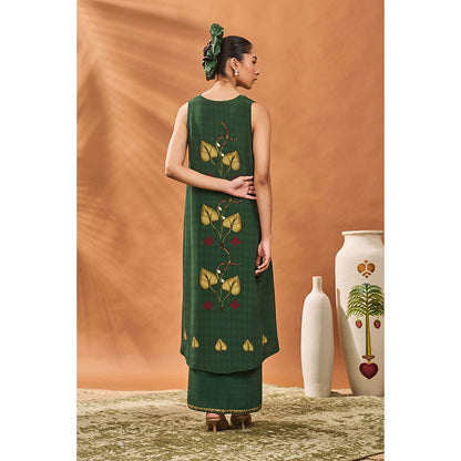 Masaba Green Kurta with Vashti Style Skirt (Set of 2)