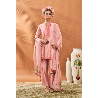Masaba Pink Meadow Kurta with Pant and Dupatta (Set of 3)