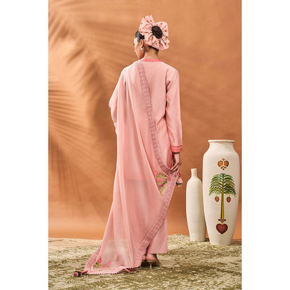 Masaba Pink Meadow Kurta with Pant and Dupatta (Set of 3)