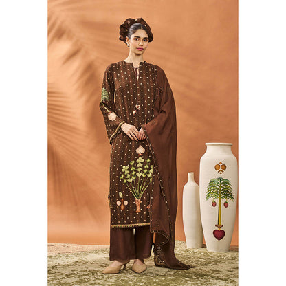 Masaba Brown Kurta with Palazzo and Dupatta (Set of 3)