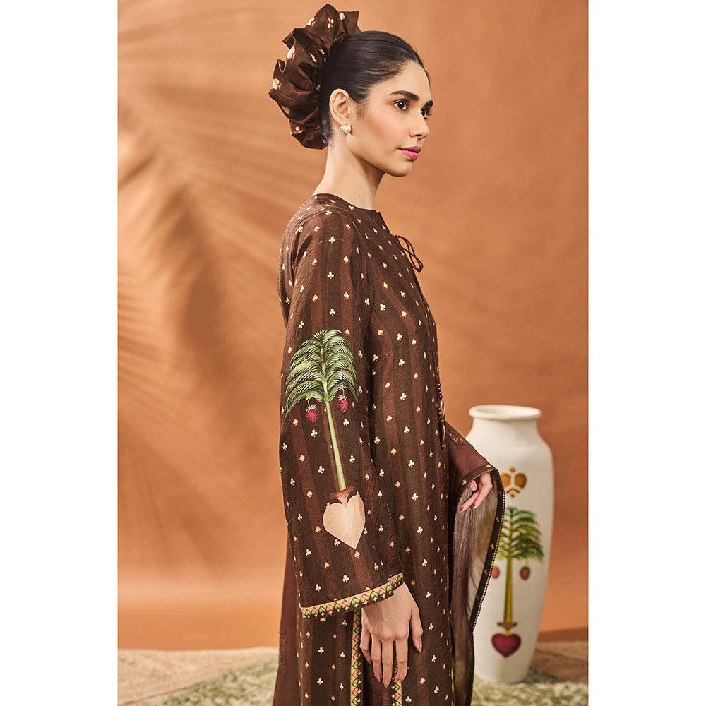 Masaba Brown Kurta with Palazzo and Dupatta (Set of 3)