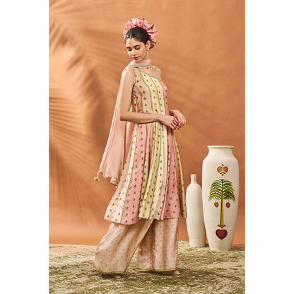 Masaba Nude Kurta with Palazzo and Dupatta (Set of 3)