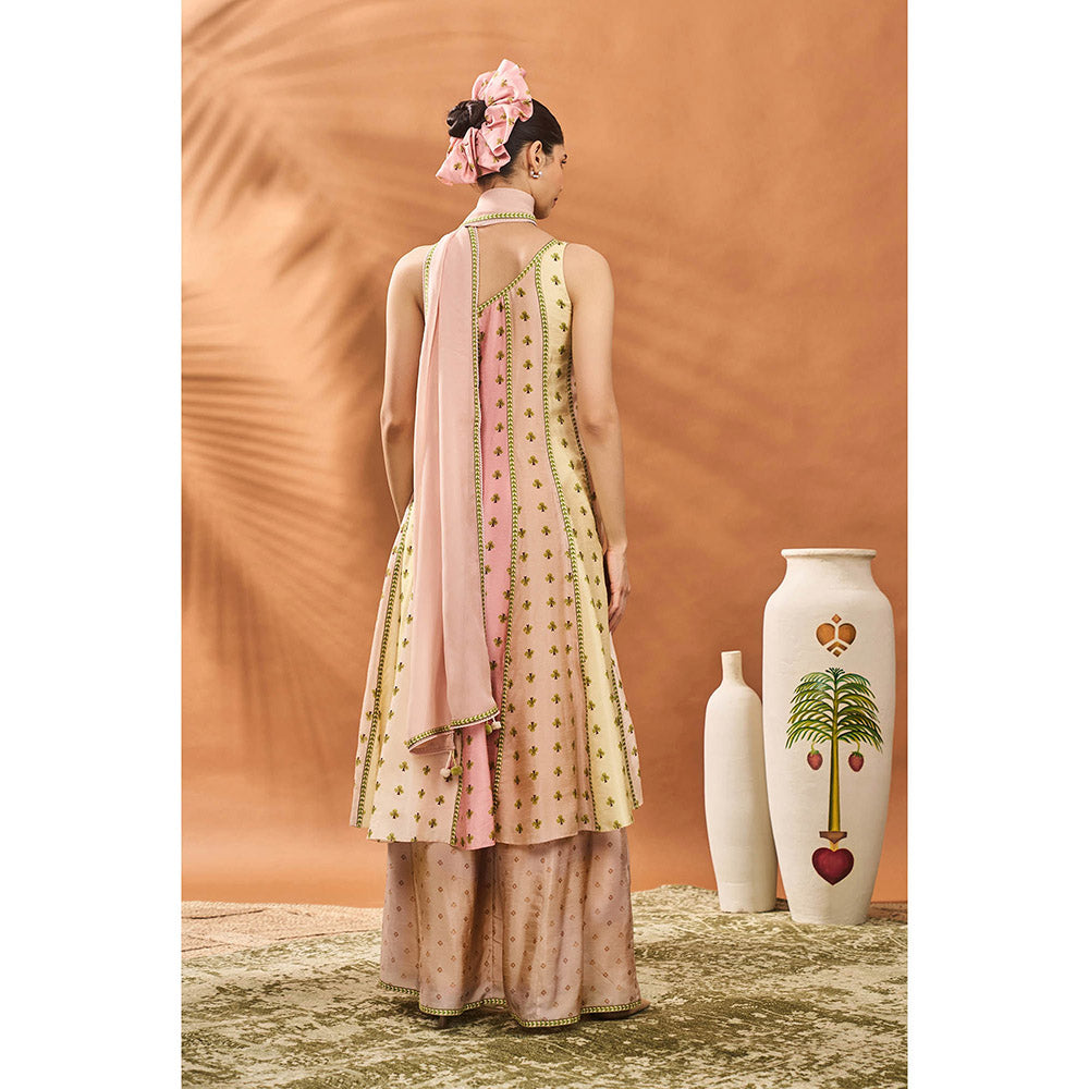 Masaba Nude Kurta with Palazzo and Dupatta (Set of 3)