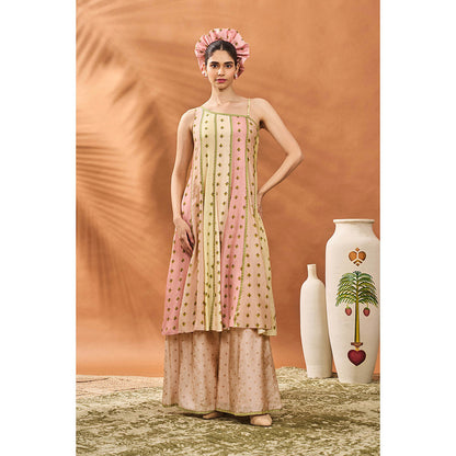 Masaba Nude Kurta with Palazzo and Dupatta (Set of 3)