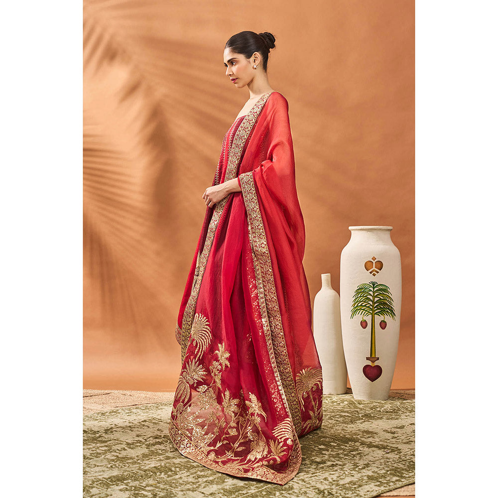 Masaba Red The Anar Bagh Anarkali with Salwar and Dupatta (Set of 3)