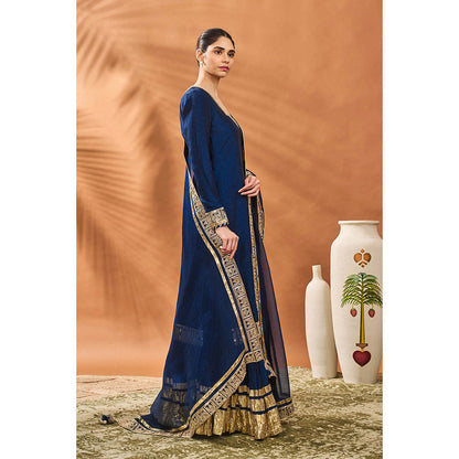 Masaba Blue Pixie Dust Kurta with Lehenga and Dupatta (Set of 3)