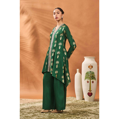 Masaba Green Traveller'S Palm Kurta with Palazzo (Set of 2)