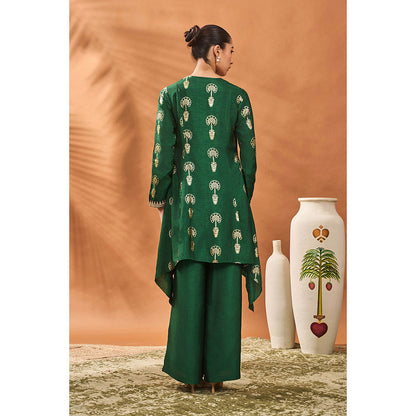 Masaba Green Traveller'S Palm Kurta with Palazzo (Set of 2)
