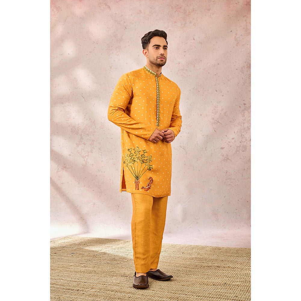 Masaba Yellow Spade Blossom Kurta with Pant (Set of 2)