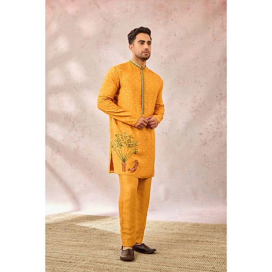 Masaba Yellow Spade Blossom Kurta with Pant (Set of 2)