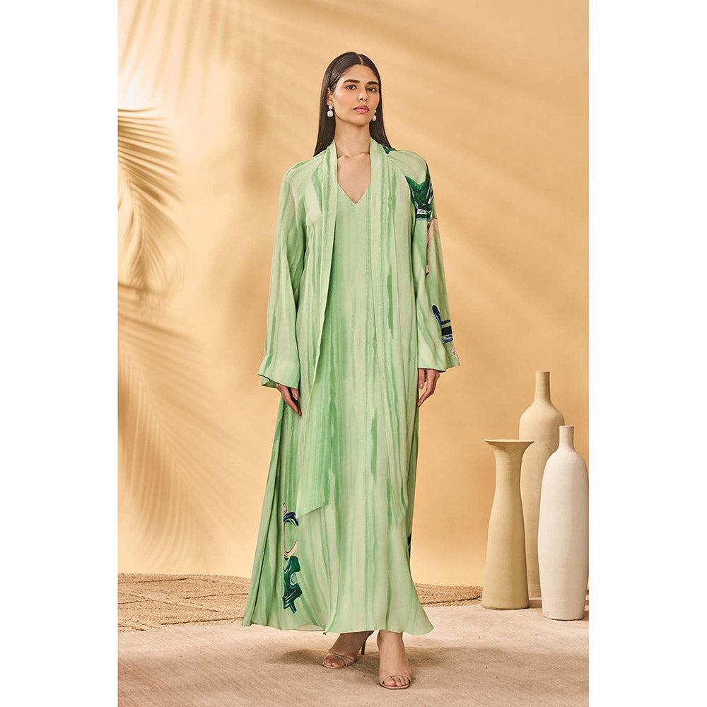 Masaba Green Horizon Reversible Maxi Dress