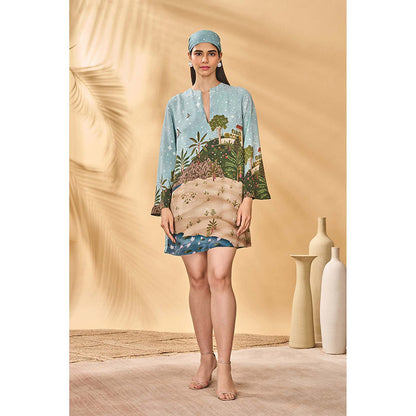Masaba Blue Holiday Home Mini Dress