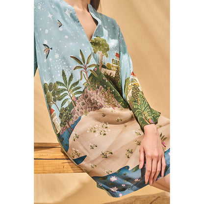 Masaba Blue Holiday Home Mini Dress