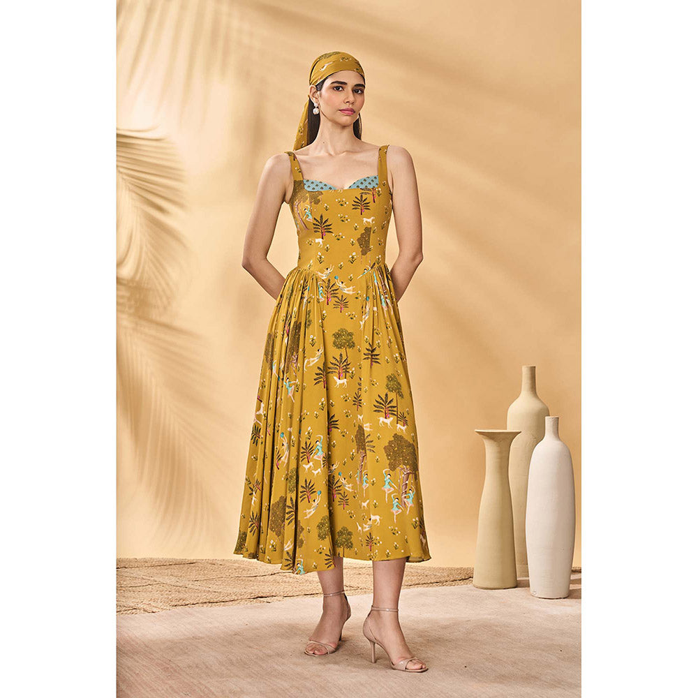 Masaba Mustard Pirouette Picnic Corset Dress
