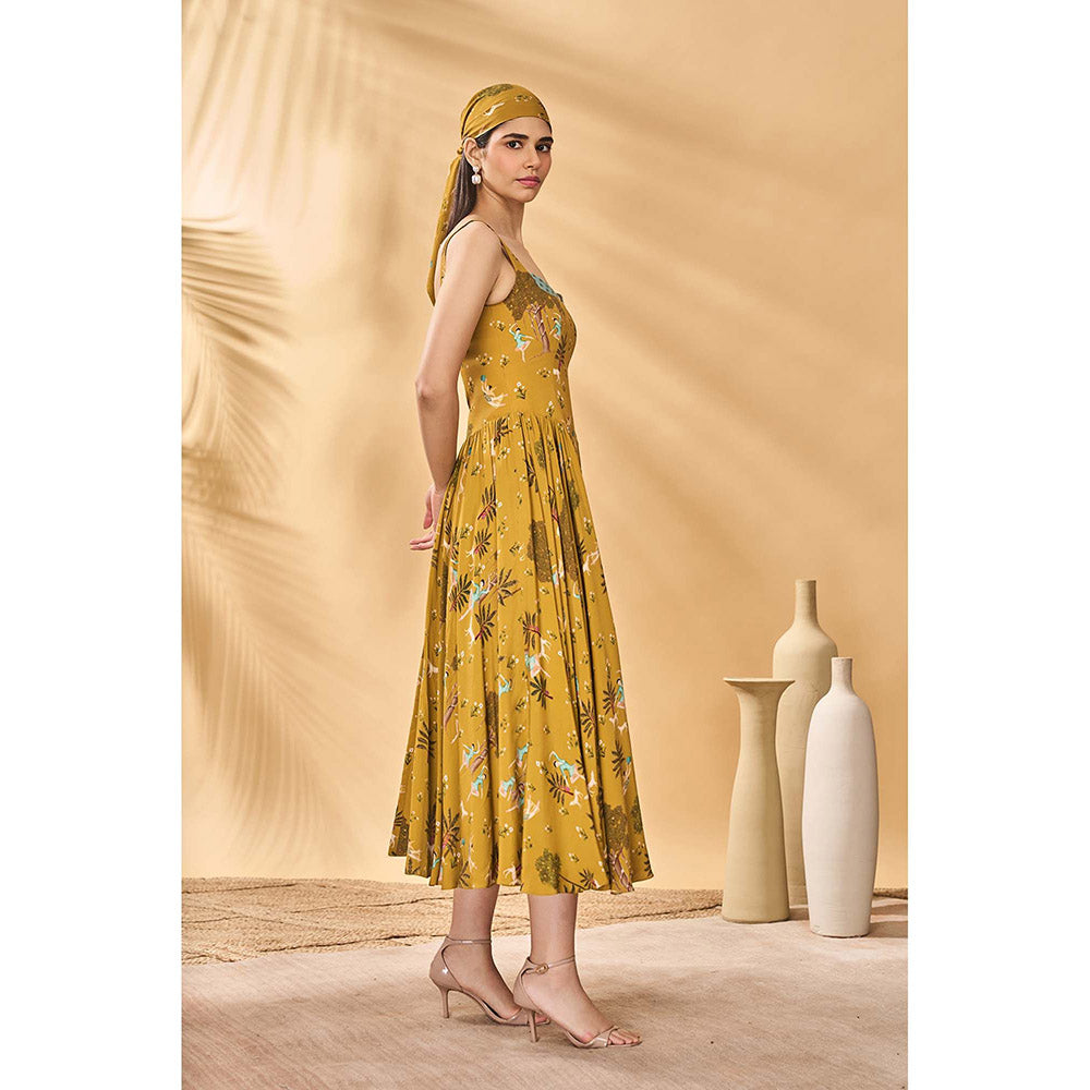 Masaba Mustard Pirouette Picnic Corset Dress