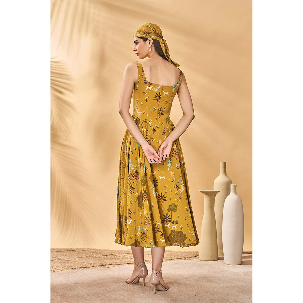 Masaba Mustard Pirouette Picnic Corset Dress