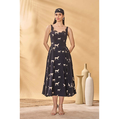 Masaba Black Woof Whimsy Corset Dress