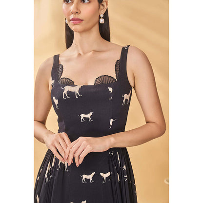 Masaba Black Woof Whimsy Corset Dress