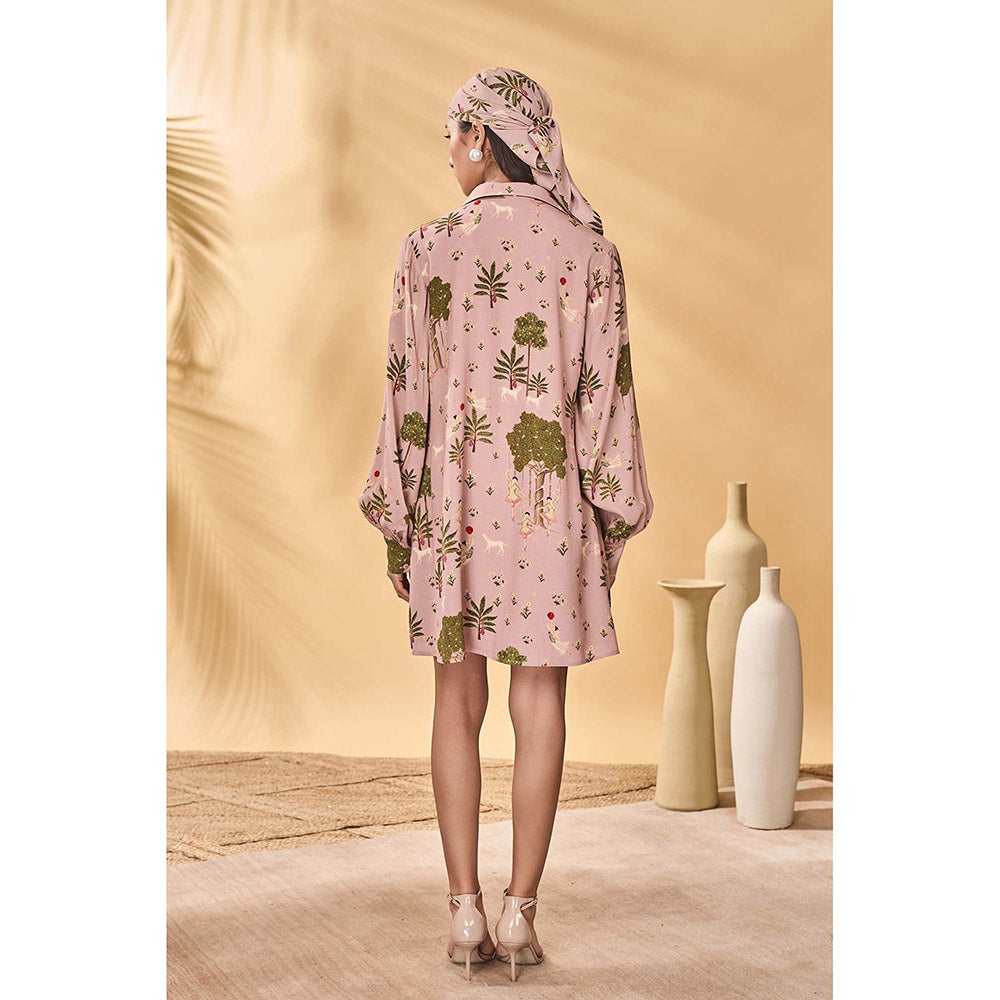 masaba pink dress Pink Printed Off Shoulder Dress Design by Masaba at Pernia's Pop Up Shop 2026