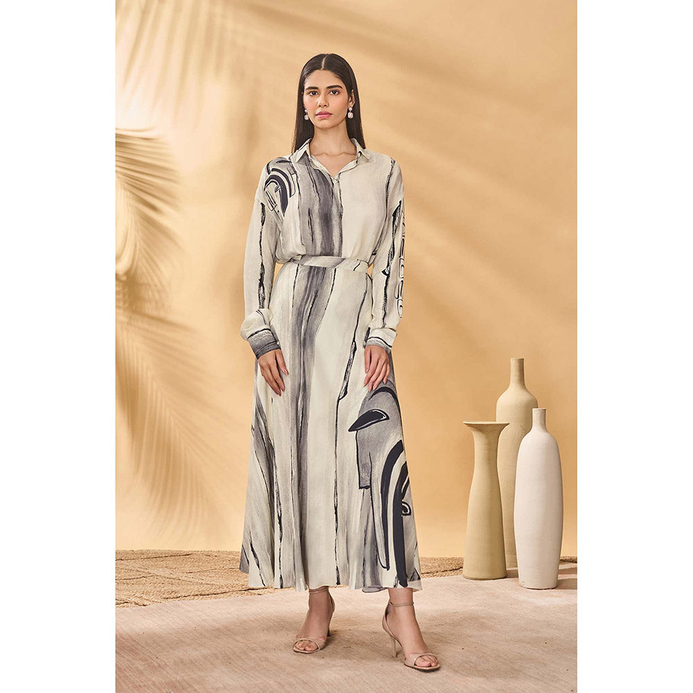 Masaba Grey Moonlit Faces Coord (Set of 2)