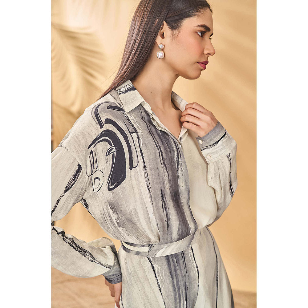 Masaba Grey Moonlit Faces Coord (Set of 2)