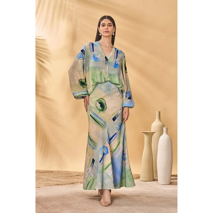 Masaba Multicolour Whirl Wind Trumpet Skirt