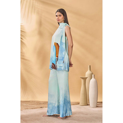 Masaba Blue Lost In Space Tunic with Pant (Set of 2)