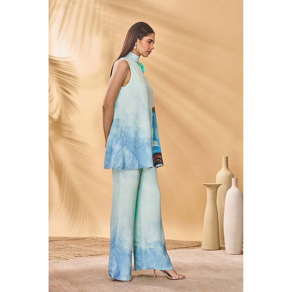 Masaba Blue Lost In Space Tunic with Pant (Set of 2)