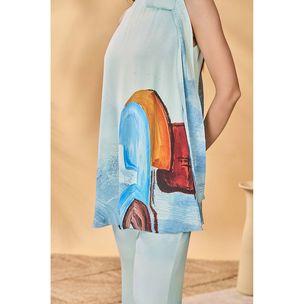 Masaba Blue Lost In Space Tunic with Pant (Set of 2)
