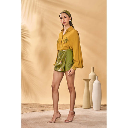 Masaba Olive Miniature Dreams Skorts