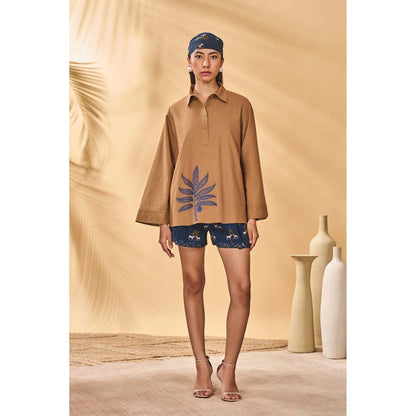 Masaba Blue Midnight Paw Tree Shorts