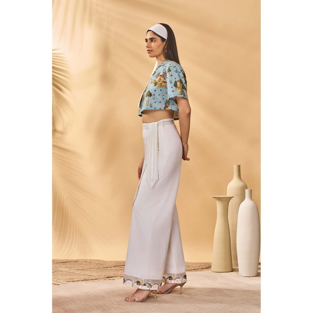 Masaba Ivory Pirouette Picnic Trousers with Belt (Set of 2)