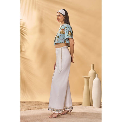 Masaba Ivory Pirouette Picnic Trousers with Belt (Set of 2)