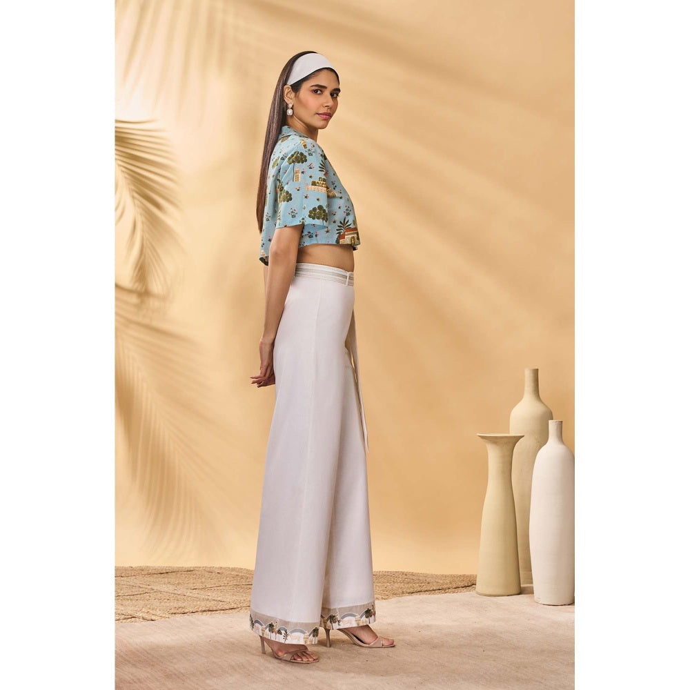 Masaba Ivory Pirouette Picnic Trousers with Belt (Set of 2)